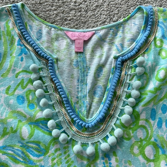 Lilly Pulitzer Harper Dress Pool Blue Any Fins Possible - Picture 4 of 7